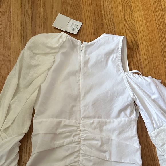 NWT Loewe White Ruched Sleeve Blouse - Picture 9 of 12